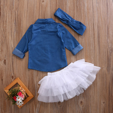 Denim Top with Tutu Skirt Outfits