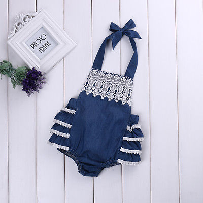 Lace Ruffles Sleeveless Romper